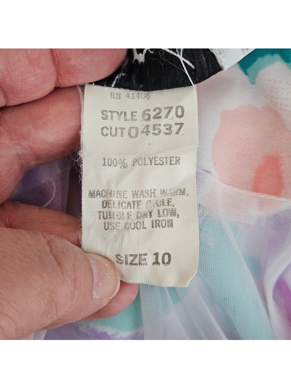 Willi of California Womens Floral Watercolor Midi Dress Belted 10 Vintage 80s - Picture 11 of 12